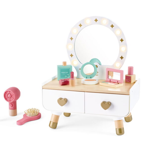 Fésülködőasztal – világító tükörrel és kiegészítőkkel
