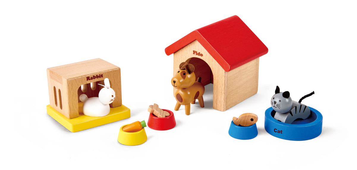 Családi Kisállatok Készlet Babaházhoz 3év+